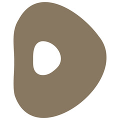 Abstract Organic Letter D in Brown