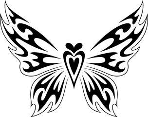 Tribal Butterfly Tattoo Vector Design