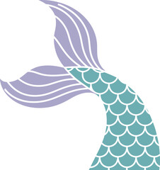 Lavender Teal Mermaid Tail Clipart
