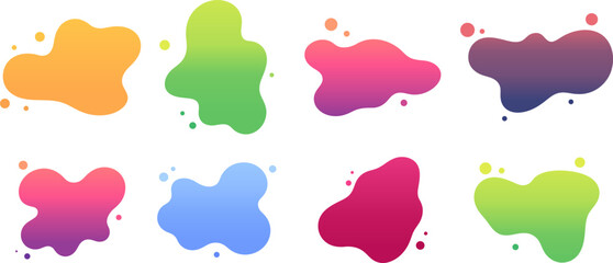 Gradient Abstract Fluid Blob Shapes Set