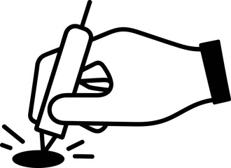 Hand Holding Engraving Pen Tool Icon