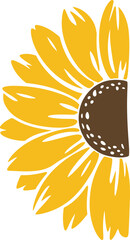 Half Sunflower Cutout Design