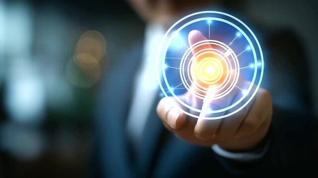 Business strategy & quality management execution crop below eyes background softly defocused quality assessment workflow development target goal icon with checklist strategic