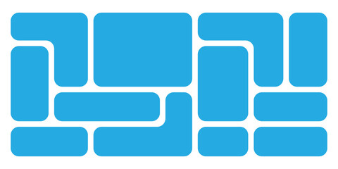 Bento-grid icons on white background. Geometrical modern design icons. Visual abstract modern bento-grid bricks. EPS 10. 