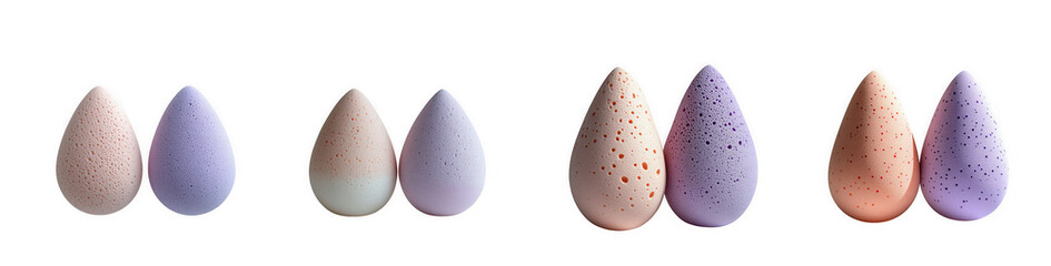 Group of colorful bath bombs, isolated on transparent background