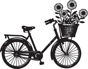 Vintage Floral Bicycle Silhouettes Bundle