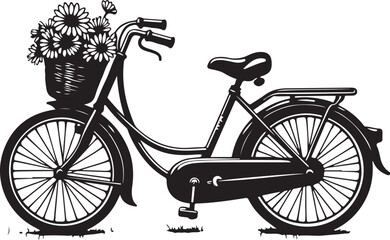 Vintage Floral Bicycle Silhouettes Bundle