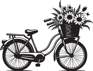 Vintage Floral Bicycle Silhouettes Bundle