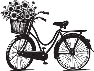 Vintage Floral Bicycle Silhouettes Bundle