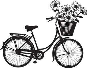 Vintage Floral Bicycle Silhouettes Bundle