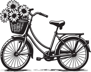 Vintage Floral Bicycle Silhouettes Bundle
