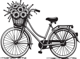 Vintage Floral Bicycle Silhouettes Bundle