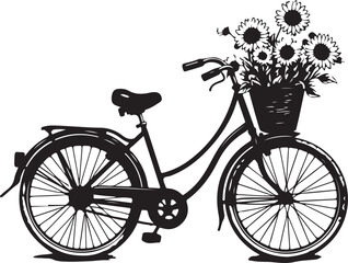 Vintage Floral Bicycle Silhouettes Bundle