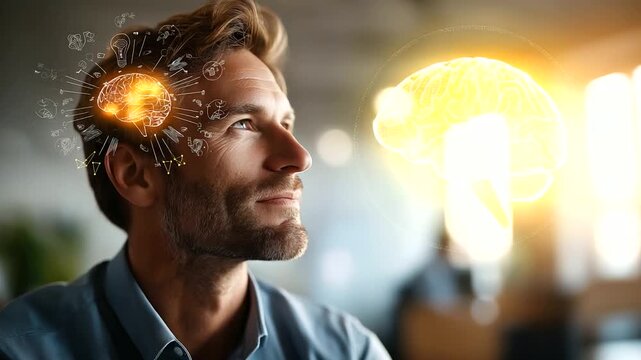 Skill concept crop below eyes background softly defocused personal development professional skills competence leader mindset work performance businessman with virtual skill