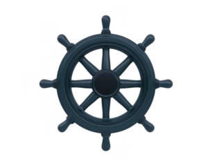 Ship wheel nautical steering wheel marine helm vintage wooden wheel maritime navigation isolated on white classic design boating equipment sea travel adventure control