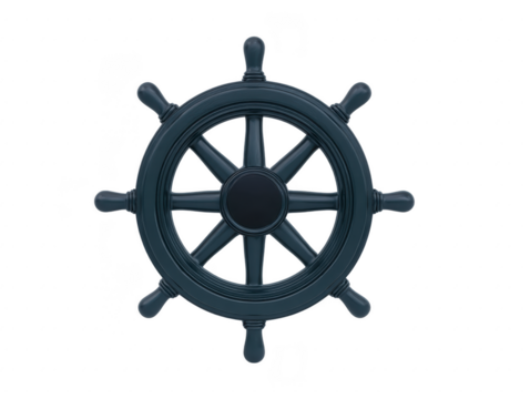 Ship wheel nautical steering wheel marine helm vintage wooden wheel maritime navigation isolated on white classic design boating equipment sea travel adventure control