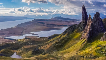 Towering over the Isle of Skye, is the ancient, dramatic, and majestic Old Man of Storr in Scotland