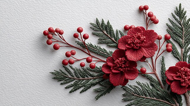 christmas wreath with red berries