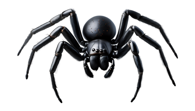 Black Spider Halloween Decoration , isolated on white background png