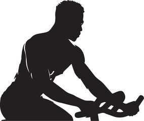 Young woman's silhouette illustration in yoga pose, depicting body fitness and exercise as a black vector sport lady person