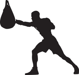 Black vector silhouette illustration of a soccer athlete player with a football ball for sport and fitness