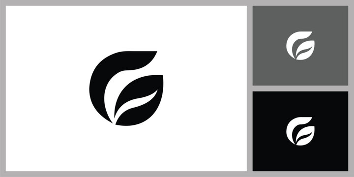 Abstract Letter G Leaf for Eco Brand