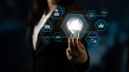 Digital marketing promotion strategy using megaphone, social media marketing, digital ads video content, communication, analytics, and global branding advertisement for business outreach Latch