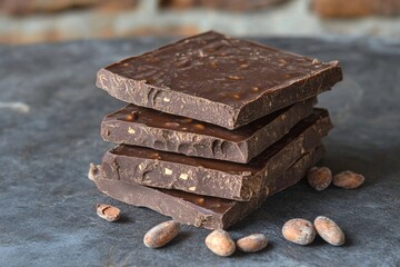 selective focus organic chocolate