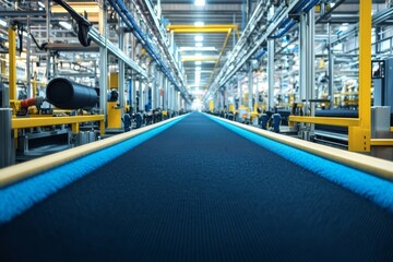 selective focus shingles on production conveyor