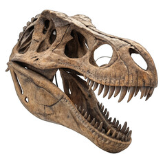 Naklejka premium Tyrannosaurus Rex Skull, Dinosaur Fossil, T-Rex Skeleton Head, Prehistoric Predator Skull