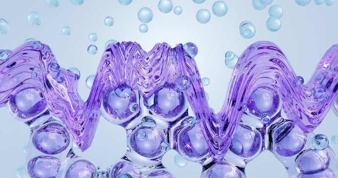 Collagen Replenishment Firming Skin Layers, Purple Serum Cosmetic Concept.