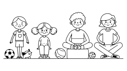 Stylized vector graphic depicting various individuals engaged in architectural activities, emphasizing teamwork and creativity..eps