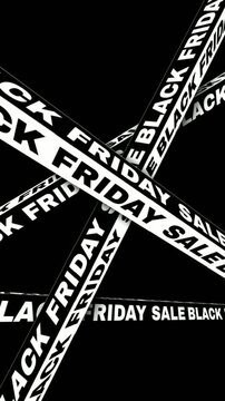 vertical HD animation of simple black Friday lines