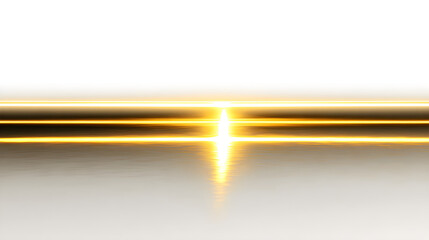 Bright golden light beam crosses a sleek, reflective surface, creating a futuristic and energetic glow.