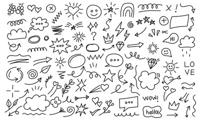 Hand Drawn Doodle Collection: Vector Graphic of Sketch Elements
