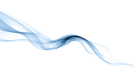 Naklejka premium Ethereal blue smoke gracefully swirling against a clean white background, creating a sense of movement and lightness.