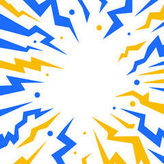 Comic colorful thunder burst background, Manga speed lines, Comic action frame, Manga design template