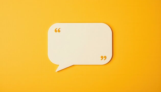 Blank speech bubble on vibrant yellow background for creative communication, dialogue, and expression design concepts