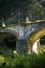 An old brick bridge. A vaulted bridge of the 18th century. A dried up river bed.