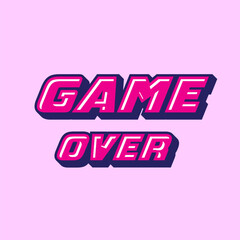 3D Editable Text Game Over Vector Illustration
