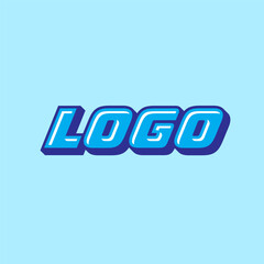 Blue 3D Text Box Sale Icon Illustration Logo Text Design