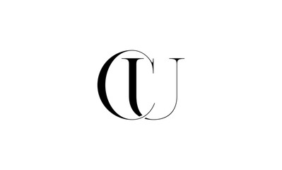 CU initial letters monogram logo