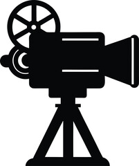 Magic lantern projector silhouette vector art illustration