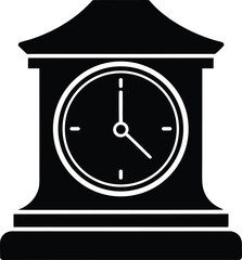 Mantel clock silhouette vector art illustration