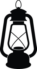 Oil lantern silhouette vector art illustration