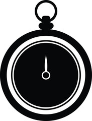 Pocket watch silhouette vector art illustration