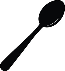 Silver spoon silhouette vector art illustration