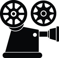 Antique slide projector silhouette vector art illustration