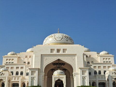 Entrance to Qasr Al Watan - UAE Presidential Palace - in Abu, Dhabi, UAE