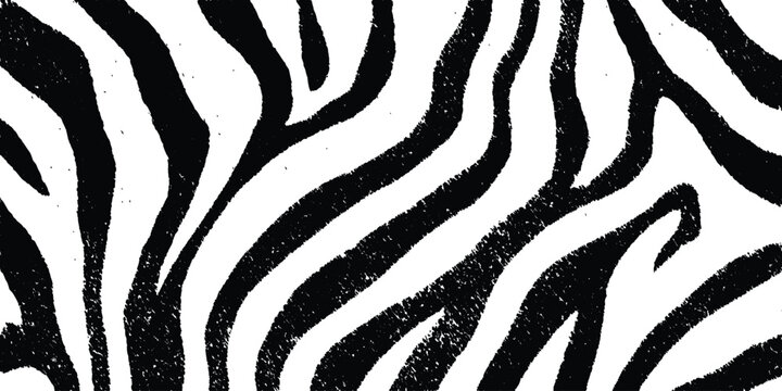 Seamless realistic zebra pattern in black and white. Abstract zebra pattern design. Black and white stripes create dynamic effect. Stylish and modern texture perfect for various creative projects. 